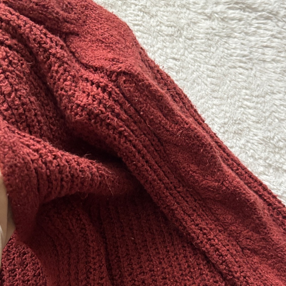 Women's Rust Color Open-Front Sweater/Cardigan - Picture 3 of 6